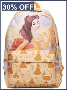 16" Disney Princess Belle Backpack with Laptop Sleeve, Daypack for School &